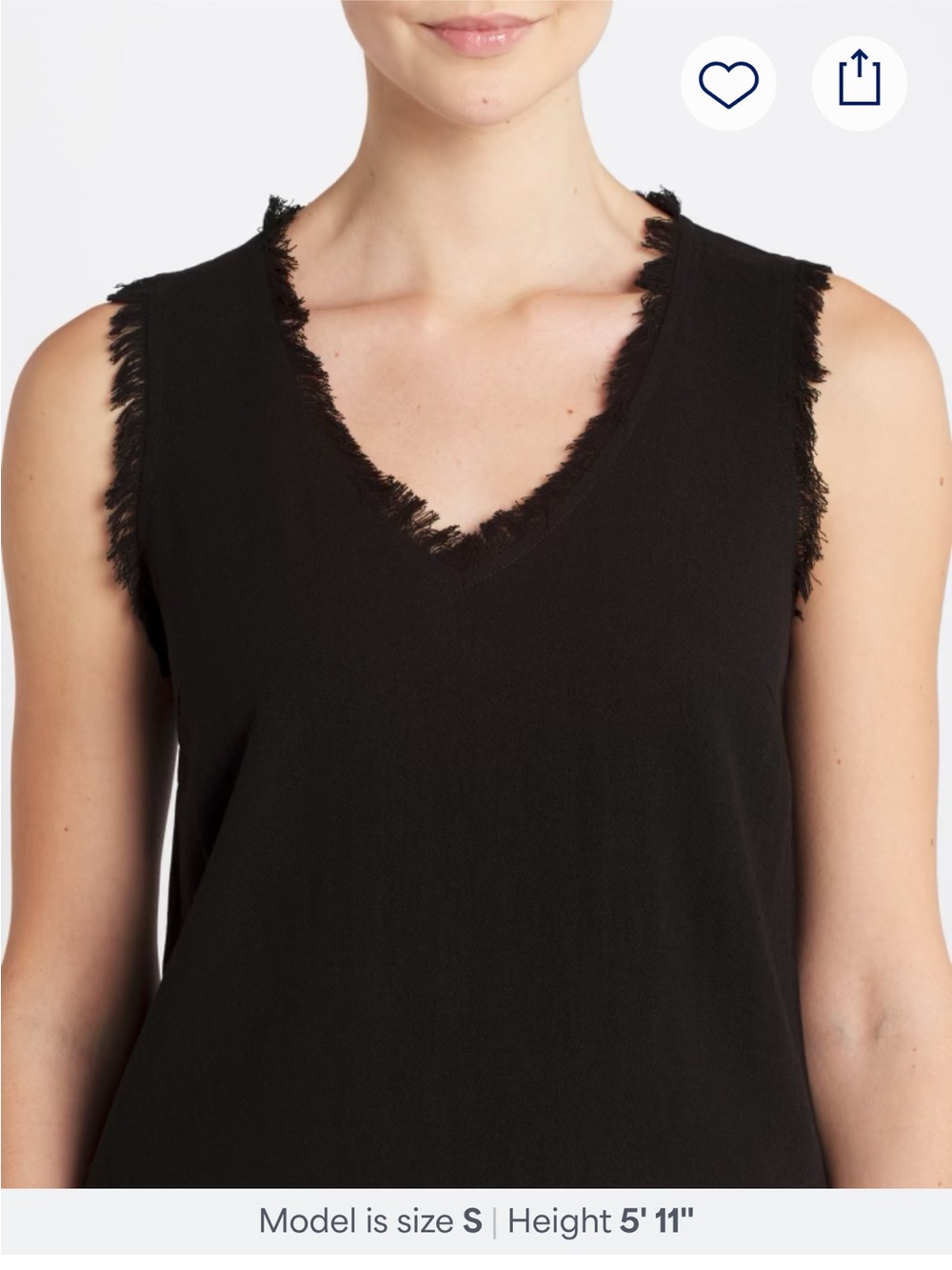 KAILEIGH Vinka Fray Edge Top black size XL BNWT cute dress up or down